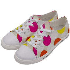 Polka Dots Background Colorful Women s Low Top Canvas Sneakers by Modern2018