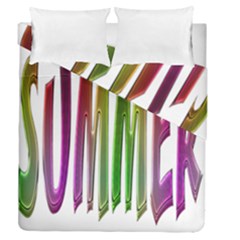 Summer Colorful Rainbow Typography Duvet Cover Double Side (queen Size) by yoursparklingshop