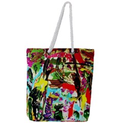 No Warrant For Blossoming Corner Full Print Rope Handle Tote (large) by bestdesignintheworld