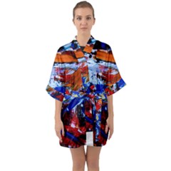 Mixed Feelings Quarter Sleeve Kimono Robe by bestdesignintheworld