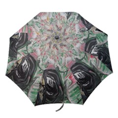 Lady With Lillies Folding Umbrellas by bestdesignintheworld