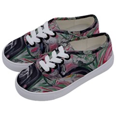 Lady With Lillies Kids  Classic Low Top Sneakers by bestdesignintheworld