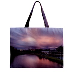 Sunset Melbourne Yarra River Zipper Mini Tote Bag by Simbadda