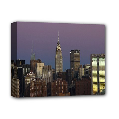 Skyline City Manhattan New York Deluxe Canvas 14  X 11  by Simbadda