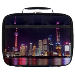 Building Skyline City Cityscape Full Print Lunch Bag by Simbadda