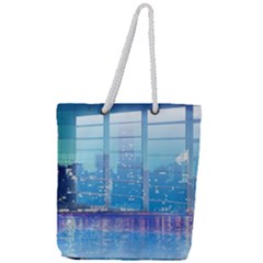 Skyscrapers City Skyscraper Zirkel Full Print Rope Handle Tote (large) by Simbadda