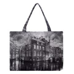 Reflection Canal Water Street Medium Tote Bag by Simbadda