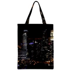 City At Night Lights Skyline Zipper Classic Tote Bag by Simbadda