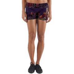 Dallas Texas Skyline Dusk Usa Yoga Shorts