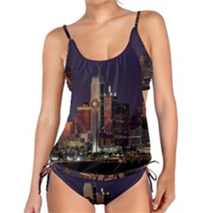 Dallas Texas Skyline Dusk Usa Tankini Set