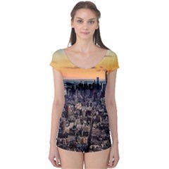 New York Skyline Architecture Nyc Boyleg Leotard  by Simbadda