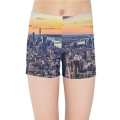 New York Skyline Architecture Nyc Kids Sports Shorts