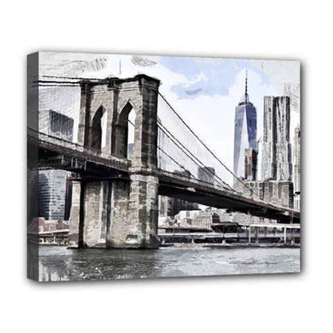 City Skyline Skyline City Cityscape Deluxe Canvas 20  X 16   by Simbadda