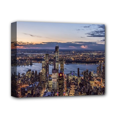 Panoramic City Water Travel Deluxe Canvas 14  X 11  by Simbadda
