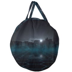 Skyline Night Star Sky Moon Sickle Giant Round Zipper Tote by Simbadda