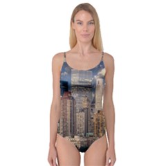 New York Skyline Manhattan Hudson Camisole Leotard  by Simbadda