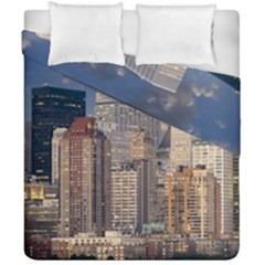 New York Skyline Manhattan Hudson Duvet Cover Double Side (california King Size) by Simbadda