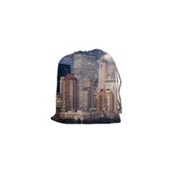 New York Skyline Manhattan Hudson Drawstring Pouches (xs)  by Simbadda