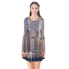 New York Skyline Manhattan Hudson Flare Dress by Simbadda