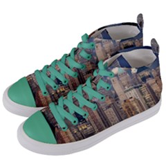 New York Skyline Manhattan Hudson Women s Mid-top Canvas Sneakers by Simbadda