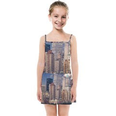 New York Skyline Manhattan Hudson Kids Summer Sun Dress by Simbadda