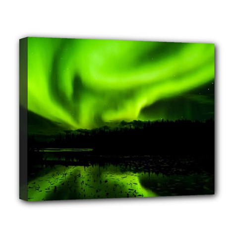 Aurora Borealis Northern Lights Sky Deluxe Canvas 20  X 16   by Simbadda