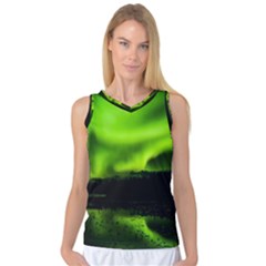 Aurora Borealis Northern Lights Sky Women s Basketball Tank Top by Simbadda