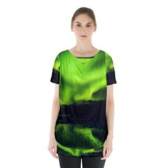 Aurora Borealis Northern Lights Sky Skirt Hem Sports Top by Simbadda