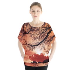 Tree Skyline Silhouette Sunset Blouse