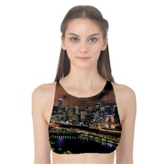Cityscape Night Buildings Tank Bikini Top by Simbadda