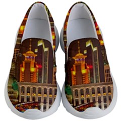 Shanghai Skyline Architecture Kid s Lightweight Slip Ons by Simbadda