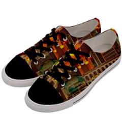 Shanghai Skyline Architecture Men s Low Top Canvas Sneakers by Simbadda