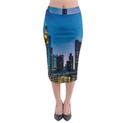 Frankfurt Germany Panorama City Midi Pencil Skirt by Simbadda