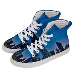 Frankfurt Germany Panorama City Men s Hi-top Skate Sneakers by Simbadda