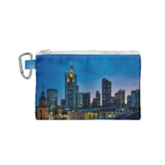 Frankfurt Germany Panorama City Canvas Cosmetic Bag (small) by Simbadda