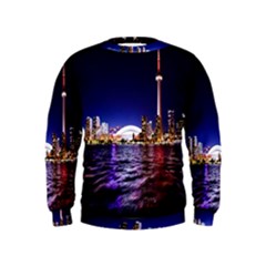 Toronto City Cn Tower Skydome Kids  Sweatshirt by Simbadda