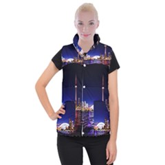 Toronto City Cn Tower Skydome Women s Button Up Vest by Simbadda