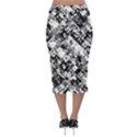 Black And White Patchwork Pattern Midi Pencil Skirt View2