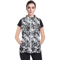 Black And White Patchwork Pattern Women s Puffer Vest by dflcprints