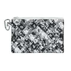 Black And White Patchwork Pattern Canvas Cosmetic Bag (large) by dflcprints