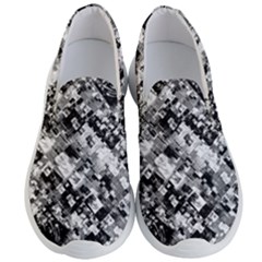Black And White Patchwork Pattern Men s Lightweight Slip Ons by dflcprints