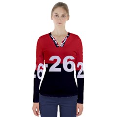 The 26th Of July Movement Flag V-neck Long Sleeve Top by abbeyz71