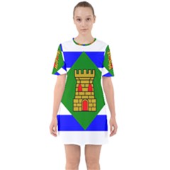 Flag of Vieques Sixties Short Sleeve Mini Dress