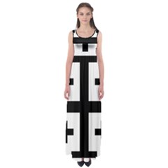 Black Jerusalem Cross  Empire Waist Maxi Dress