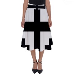 Black Jerusalem Cross  Perfect Length Midi Skirt