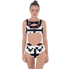 Black Jerusalem Cross  Bandaged Up Bikini Set 