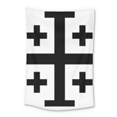 Black Jerusalem Cross  Small Tapestry