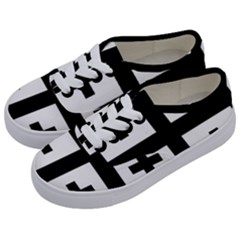 Black Jerusalem Cross  Kids  Classic Low Top Sneakers