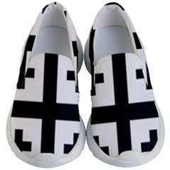 Black Jerusalem Cross  Kid s Lightweight Slip Ons