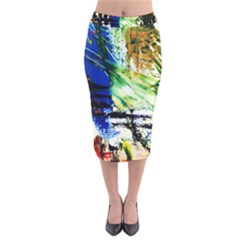 Alaska Industrial Landscape Velvet Midi Pencil Skirt by bestdesignintheworld